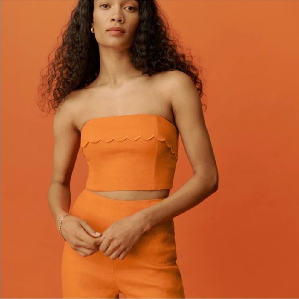 Reformation Lizzi Linen Crop Top